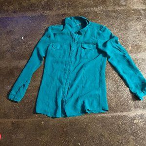 Green long sleeve chiffon top